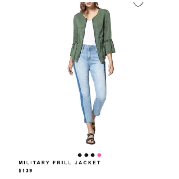 Sanctuary Olive Green Military Frill Ruffle Linen Utility Jacket Bell Sleeves S - Picture 5 of 14